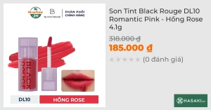 Son Tint Black Rouge DL10 Romantic Pink - Hồng Rose 4.1g