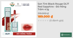 Son Tint Black Rouge DL17 Red Sapphire - Đỏ Hồng Trầm 4.1g