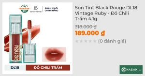 Son Tint Black Rouge DL18 Vintage Ruby - Đỏ Chili Trầm 4.1g