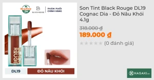 Son Tint Black Rouge DL19 Cognac Dia - Đỏ Nâu Khói 4.1g