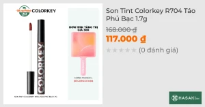 Son Tint Colorkey Gương Bóng R704 Đỏ Ruby 1.7g