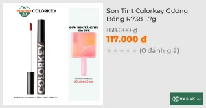 Son Tint Colorkey Gương Bóng R738 Latte Trà Đen 1.7g
