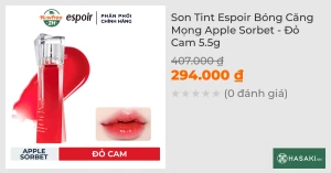 Son Tint Espoir Bóng Căng Mọng Apple Sorbet - Đỏ Cam 5.5g