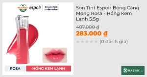 Son Tint Espoir Bóng Căng Mọng Rosa - Hồng Kem Lạnh 5.5g