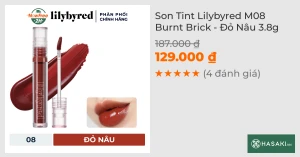 Son Tint Lilybyred M08 Burnt Brick - Đỏ Nâu 3.8g