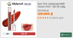 Son Tint Lilybyred M09 Youth Chili - Đỏ Ớt 3.8g