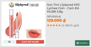 Son Tint Lilybyred M13 Lychee Coin - Cam Đỏ MLBB 3.8g