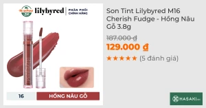Son Tint Lilybyred M16 Cherish Fudge - Hồng Nâu Gỗ 3.8g