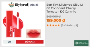Son Tint Lilybyred Siêu Lì 08 Confident Cherry Tomato - Đỏ Cam 4g