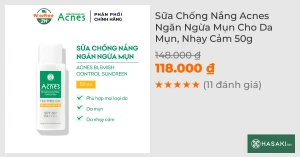 Sữa Chống Nắng Acnes Ngăn Ngừa Mụn Cho Da Mụn, Nhạy Cảm 50g