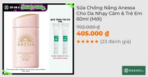 Sữa Chống Nắng Anessa Cho Da Nhạy Cảm & Trẻ Em 60ml (Mới)
