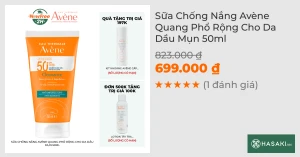 Sữa Chống Nắng Avène Quang Phổ Rộng Cho Da Dầu Mụn 50ml