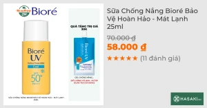 Sữa Chống Nắng Bioré Bảo Vệ Hoàn Hảo - Mát Lạnh 25ml