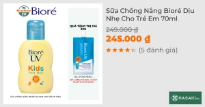 Sữa Chống Nắng Bioré Dịu Nhẹ Cho Trẻ Em 70ml