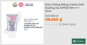 Sữa Chống Nắng Cathy Doll Dưỡng Da SPF50 PA++++ 15ml