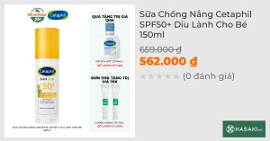 Sữa Chống Nắng Cetaphil SPF 50 Dịu Lành Cho Bé 150ml