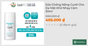 Sữa Chống Nắng Curél Cho Da Mặt Khô Nhạy Cảm 30ml