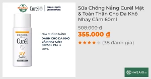 Sữa Chống Nắng Curél Mặt & Toàn Thân Cho Da Khô Nhạy Cảm 60ml