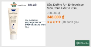 Sữa Dưỡng Ẩm Embryolisse Siêu Phục Hồi Da 75ml