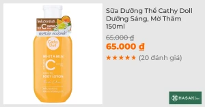 Sữa Dưỡng Thể Cathy Doll Dưỡng Sáng, Mờ Thâm 150ml