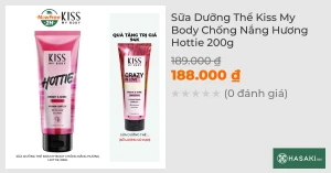 Sữa Dưỡng Thể Kiss My Body Chống Nắng Hương Hottie 200g