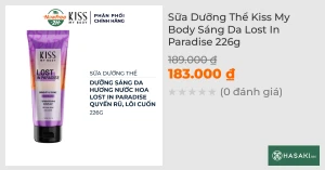Sữa Dưỡng Thể Kiss My Body Sáng Da Lost In Paradise 226g