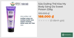 Sữa Dưỡng Thể Kiss My Body Sáng Da Sweet Poison 226g