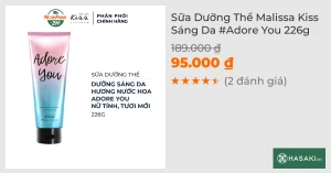 Sữa Dưỡng Thể Malissa Kiss Sáng Da Adore You 226g