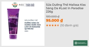 Sữa Dưỡng Thể Malissa Kiss Sáng Da Lost In Paradise 226g