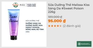 Sữa Dưỡng Thể Malissa Kiss Sáng Da Sweet Poison 226g