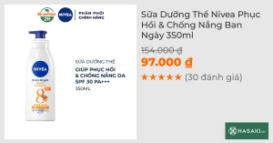 Sữa Dưỡng Thể Nivea Phục Hồi & Chống Nắng Ban Ngày 350ml