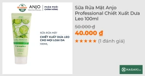 Sữa Rửa Mặt Anjo Professional Chiết Xuất Dưa Leo 100ml