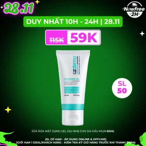 Sữa Rửa Mặt Azderma Dạng Gel Dịu Nhẹ Cho Da Dầu Mụn 60ml