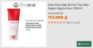 Sữa Rửa Mặt B.O.M Tạo Bọt Ngăn Ngừa Mụn 150ml