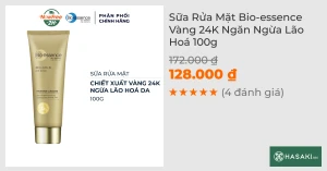 Sữa Rửa Mặt Bio-essence Vàng 24K Ngăn Ngừa Lão Hoá 100g