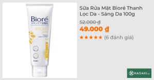 Sữa Rửa Mặt Bioré Thanh Lọc Da - Sáng Da 100g