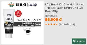 Sữa Rửa Mặt Cho Nam Uno Tạo Bọt Sạch Nhờn Cho Da Dầu 130g