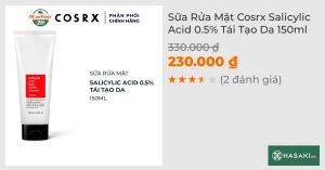 Sữa Rửa Mặt Cosrx Salicylic Acid 0.5% Tái Tạo Da 150ml