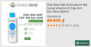 Sữa Rửa Mặt Evoluderm Bổ Sung Vitamin E Cấp Ẩm Dịu Nhẹ 250ml