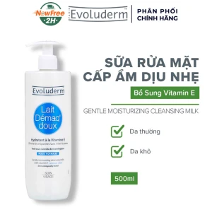 Sữa Rửa Mặt Evoluderm Bổ Sung Vitamin E Cấp Ẩm Dịu Nhẹ 500ml