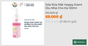 Sữa Rửa Mặt Happy Event Dịu Nhẹ Cho Da 120ml