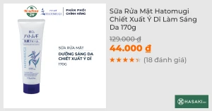Sữa Rửa Mặt Hatomugi Ý Dĩ Hỗ Trợ Dưỡng Ẩm, Sáng Da 170g