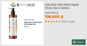 Sữa Rửa Mặt Mela Nghệ Nhân Sâm 200ml