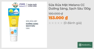 Sữa Rửa Mặt Melano CC Dưỡng Sáng, Sạch Sâu 130g