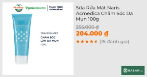 Sữa Rửa Mặt Naris Acmedica Chăm Sóc Da Mụn 100g