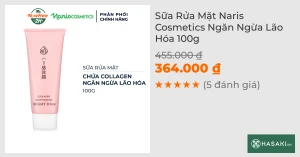 Sữa Rửa Mặt Naris Cosmetics Ngăn Ngừa Lão Hóa 100g