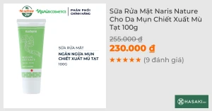 Sữa Rửa Mặt Naris Nature Cho Da Mụn Chiết Xuất Mù Tạt 100g