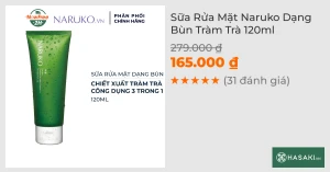 Sữa Rửa Mặt Naruko Dạng Bùn Tràm Trà 120ml