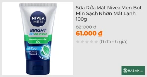 Sữa Rửa Mặt Nivea Men Bọt Mịn Sạch Nhờn Mát Lạnh 100g
