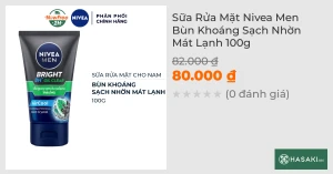 Sữa Rửa Mặt Nivea Men Bùn Khoáng Sạch Nhờn Mát Lạnh 100g